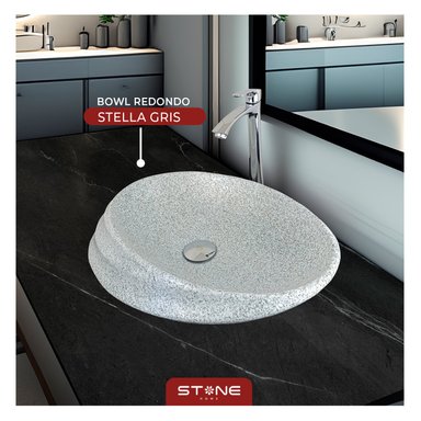LAVAMANOS STONE HOME GRIS BOWL REDONDO MINIMALISTA STELLA