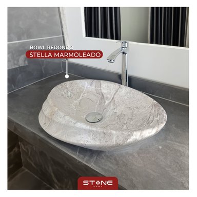 LAVAMANOS STONE HOME CREMA BOWL REDONDO MINIMALISTA STELLA MARMOLEADO