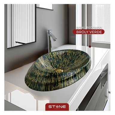 LAVAMANOS STONE HOME VERDE BOWL REDONDO MINIMALISTA BROLY (MODELO EXCLUSIVO)