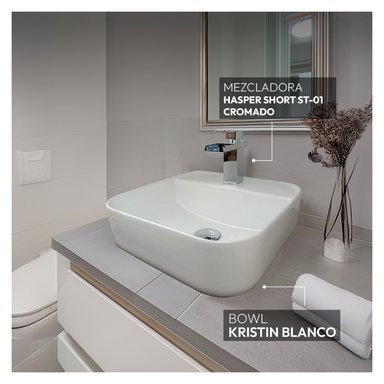 COMBO STONE HOME KRISTIN + HASPER SHORT ST + PUSH CROMADO 18 CM + TRAMPA P BLANCO