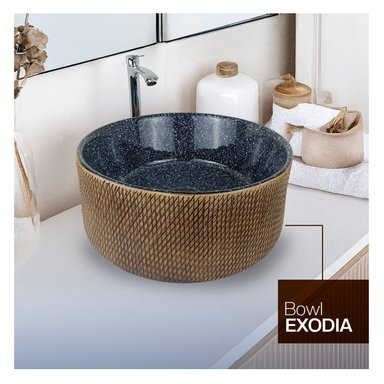 LAVAMANOS STONE HOME BOWL REDONDO EXODIA NEGRO
