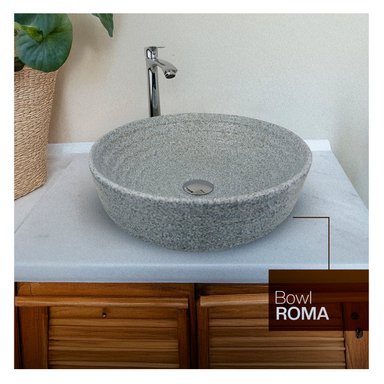 LAVAMANOS STONE HOME BOWL REDONDO ROMA GRIS