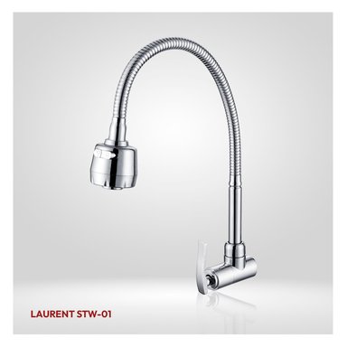 COMBO DE LAVADERO DE ACERO SIGNATURE STP4439 + DESAGUE C/TRAMPA DE I.5' PARA LAVADERO +LLAVE A PARED LAURENT STW-01 STONE - 3