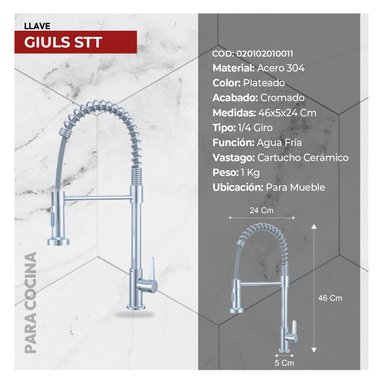 COMBO LAVADERO PREMIUM STPR8448 + LLAVE GIULS STT-01 CON ESCURRIDOR(EXONERADO) - 4