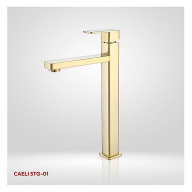 COMBO BOWL MINIMALISTA AMALIA LUNA + LLAVE P/BOWL AL MUEBLE CAELI STG-01 GOLDEN + DESAGUE POP UP GRANDE BLANCO S/REBOSE P/BOWL - 3