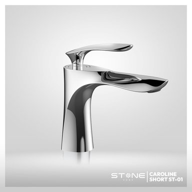 MEZCLADORA MONOCOMANDO P/BOWL CAROLINE SHORT ST-01 CROMADO STONE