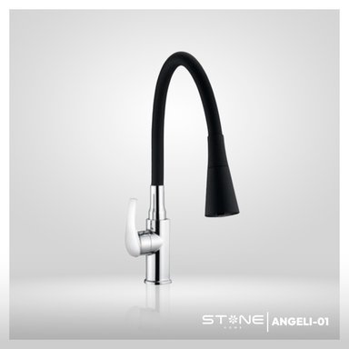 MEZCLADORA MONOCOMANDO PCOCINA AL MUEBLE ANGELI ST-01 CROMADO STONE