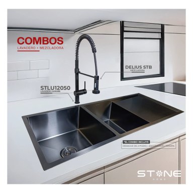 COMBO LAVADERO LUXURE STLU12050 + DELIUS STB CON ESCURRIDOR(EXONERADO)