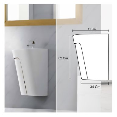 COMBO INODORO HANK CUADRADO BLANCO C/ NEGRO + LAVATORIO LIOR BLANCO C/ NEGRO STONE + DESAGUE POP UP GRANDE P/BOWL NEGRO STONE - 5