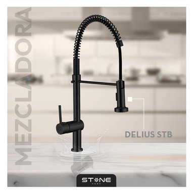 COMBO DE LAVADERO LUXURE STLU8448 + MEZCLADORA P/COCINA AL MUEBLE DELIUS STB-01 CON ESCURRIDOR (EXONERADO) STONE - 5