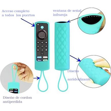FUNDA CASE PROTECTORA CONTROL AMAZON FIRE TV STICK TURQUESA - 3