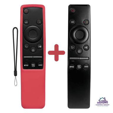 CONTROL A1 BN59-01310 REMOTO TV SAMSUNG SMART + FUNDA SILICONA ROJO - 1