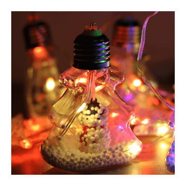 CORTINA LUCES MULTICOLOR CON ÁRBOLES ESTRELLAS Y NIEVE ARTIFICIAL A CORRIENTE'