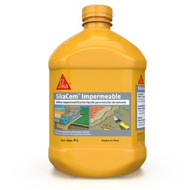 IMPERMEABILIZANTE SIKA INTEGRAL PARA CONCRETO Y MORTERO CEM IMPERMEABLE X 4LT
