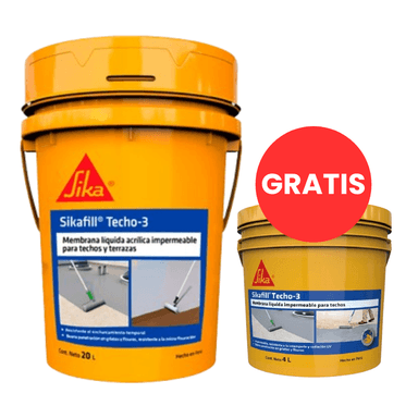 SET SIKAFILL TECHO 3 GRIS X 20LT + SIKAFILL TECHO 3 GRIS X 4LT