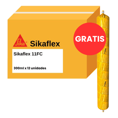 PACK 12 SELLADOR FISURAS SIKA FLEX 11FC BLANCO 300ML MATE + 1 FLEX 11FC MARRÓN 600 ML