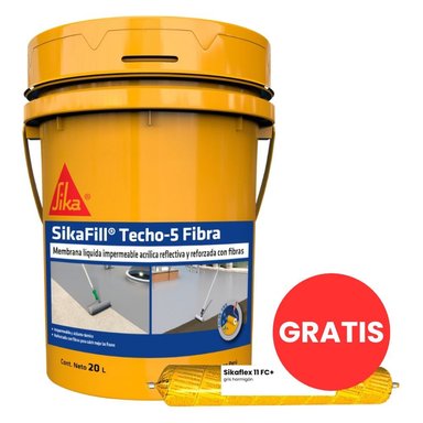 PACK IMPERMEABILIZANTE PARA TECHOS SIKAFILL TECHO 5 X 20LT GRIS Y SIKAFLEX X 400ML