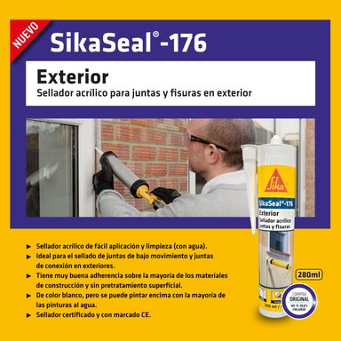 SELLADOR ACRÍLICO PARA JUNTAS SIKASEAL 176 BLANCO X 300 ML - 2