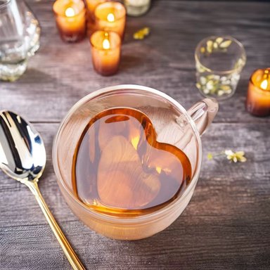 TAZA DOBLE FONDO CORAZON 250ML