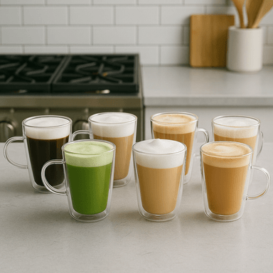 SET 6 TAZAS DE VIDRIO CON ASA 400ML