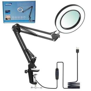 LAMPARA PARA ESCRITORIO LUPA 10 X  SEISA NEGRO