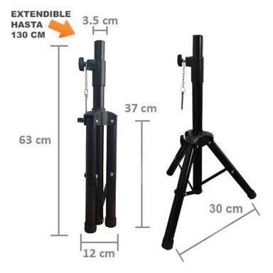 SOPORTE PARA PARLANTE ZJ0612 130 CM TRIPODE AJUSTABLE NEGRO - 2