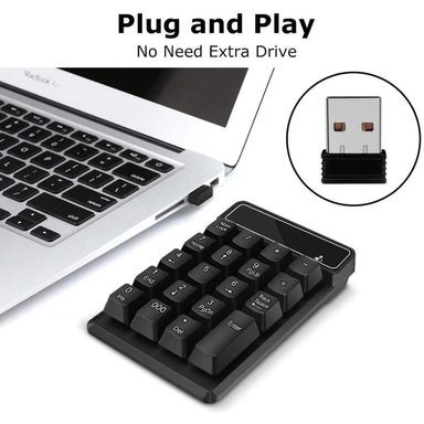 TECLADO PC LAPTOP INALÁMBRICO CMK-K3 NUMERICO ADAPTADOR USB - 2