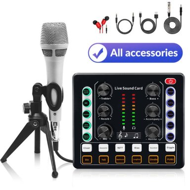 MICROFONO CONDENSADOR PARA ANDROID LAPTOP PC TARJETA V8 PROFESIONAL