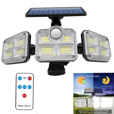 LAMPARA REFLECTOR PARA EXTERIOR LUZ LED PANEL SOLAR SENSOR DE MOVIMIENTO