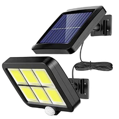 LAMPARA REFLECTOR PANEL SOLAR SENSOR DE MOVIMIENTO 5 METROS DE CABLE