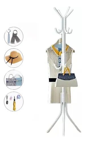 PERCHERO DE PIE COLGADOR DE PRENDAS SOMBREROS DE 6 GANCHOS
