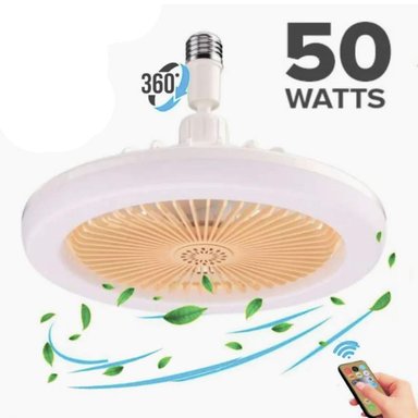 FOCO VENTILADOR DE TECHO LED BLANCO CON AMARILLO CALIDO 50W CON CONTROL