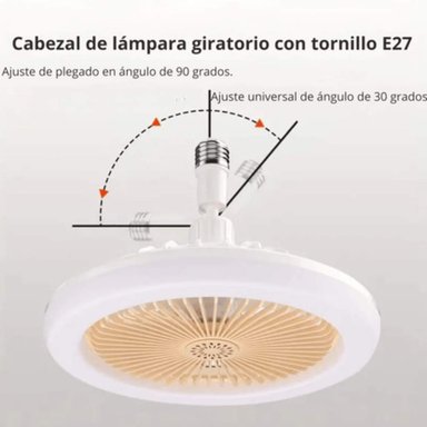 FOCO VENTILADOR DE TECHO LED BLANCO CON AMARILLO CALIDO 50W CON CONTROL - 3
