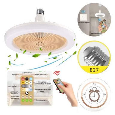 FOCO VENTILADOR DE TECHO LED BLANCO CON AMARILLO CALIDO 50W CON CONTROL - 4