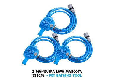 MANGUERA BAÑO PERRO PET BATHING TOOL X3 BAÑAR MASCOTAS 228CM CU