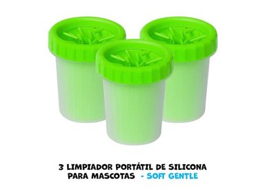 LIMPIADOR PERRO SOFT GENTLE X3 PORTÁTIL SILICONA MASCOTAS VERDE