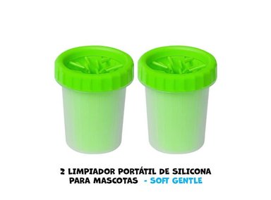 LIMPIADOR PERRO SOFT GENTLE X2 PORTÁTIL SILICONA MASCOTAS VERDE