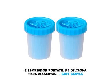 LIMPIADOR PERRO SOFT GENTLE X2 PORTÁTIL SILICONA MASCOTAS AZUL