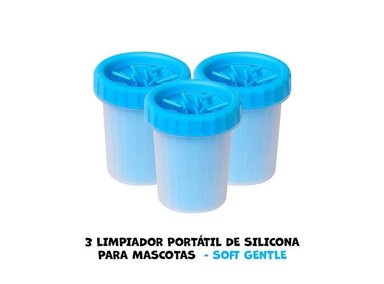 LIMPIADOR PERRO SOFT GENTLE X3 PORTÁTIL SILICONA MASCOTAS AZUL