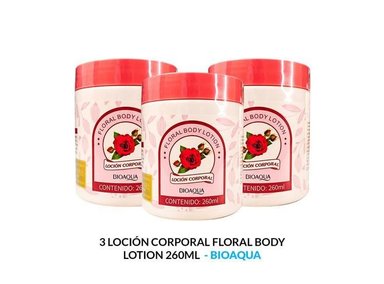 LOCIÓN CUERPO BIOAQUA AROMÁTICA 3 UNIDADES FLORAL BODY LOTION 260ML - 1