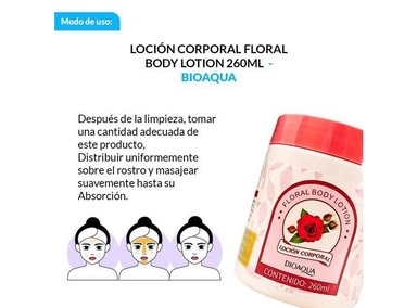 LOCIÓN CUERPO BIOAQUA AROMÁTICA 3 UNIDADES FLORAL BODY LOTION 260ML - 2