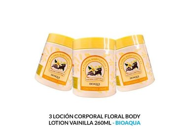 LOCIÓN CUERPO BIOAQUA AROMÁTICA 3 UNIDADES FLORAL BODY LOTION VAINILLA 260ML - 1