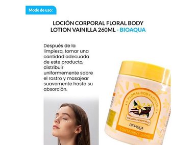 LOCIÓN CUERPO BIOAQUA AROMÁTICA 3 UNIDADES FLORAL BODY LOTION VAINILLA 260ML - 2