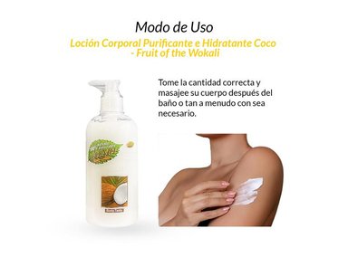 LOCIÓN CUERPO FRUIT OF THE WOKALI AROMÁTICA 500ML PURIFICANTE E HIDRATANTE COCO - 2