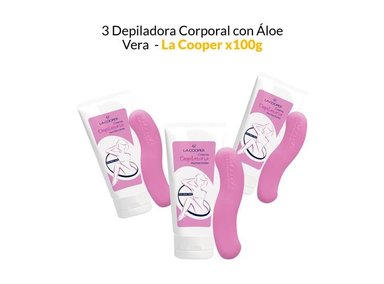 CREMA DEPILADORA CUERPO LA COOPER AROMÁTICA 3 UNIDADES CON ÁLOE VERA 100G