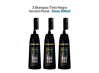 SHAMPOO DEXE 3 UNIDADES TINTE NEGRO VERSIÓN PEINE 200ML - 2