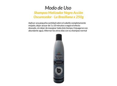SHAMPOO LA BRASILIANA 250G MATIZADOR NEGRO ACCIÓN OSCURECEDOR - 2