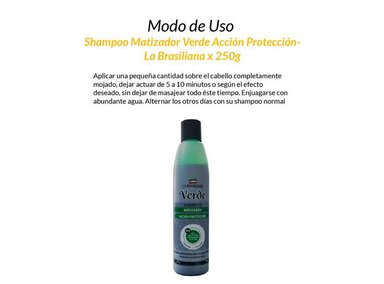 SHAMPOO LA BRASILIANA 3 UNIDADES MATIZADOR VERDE ACCIÓN PROTECCIÓN 250G - 2