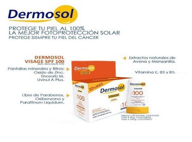 PACK 3 CREMA FACIAL DERMASOL FOTOPROTECTORA VISAGE DERMOSOL SPF 100 150 GR