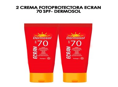 PACK 2 CREMA FACIAL DERMASOL FOTO PROTECTORA ECRAN DERMOSOL SPF 70 60 GR - 2